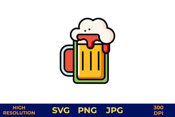 A Beer Mug Vector for Cheerful Embroidery Projects