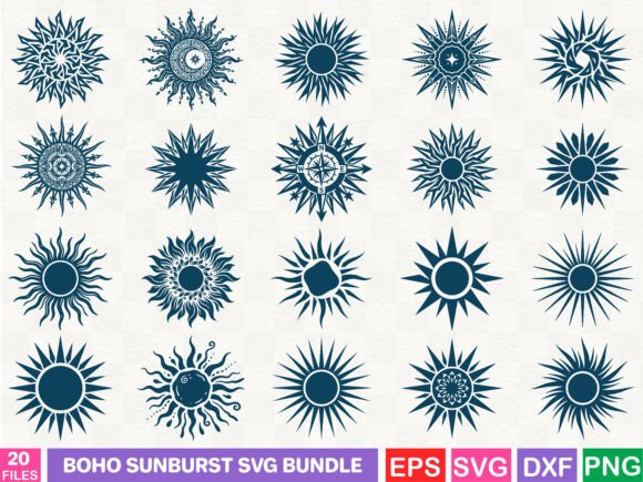 A Bohemian Sunburst for Editorial Graphics and Illustrations