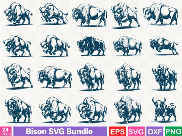A Robust Bison SVG Bundle for Editorial Graphics & Illustrations