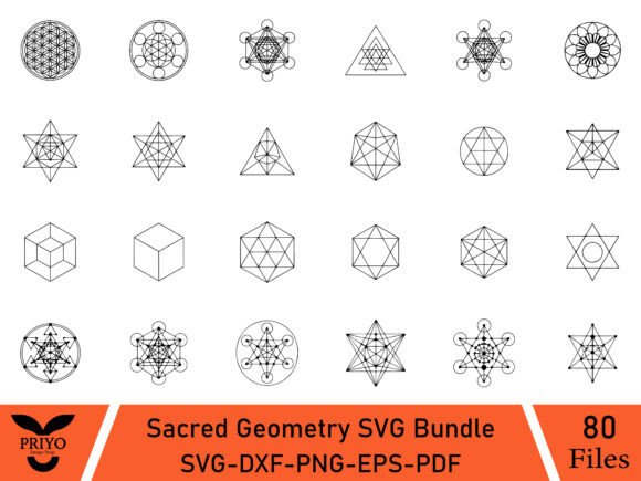 A Sacred Geometry SVG Bundle for Graphics & Illustrations