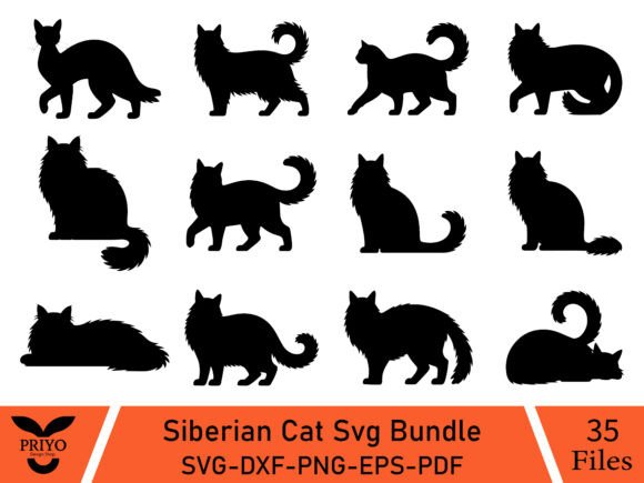 A Versatile Siberian Cat SVG Bundle for Illustrations