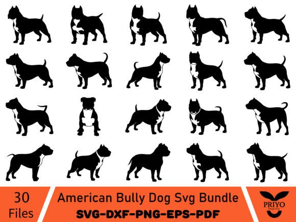 An American Bully Dog SVG Bundle for Crafters & Small Businesses