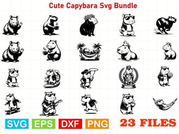 Cute Capybara Svg Bundle for Graphics and Illustrations