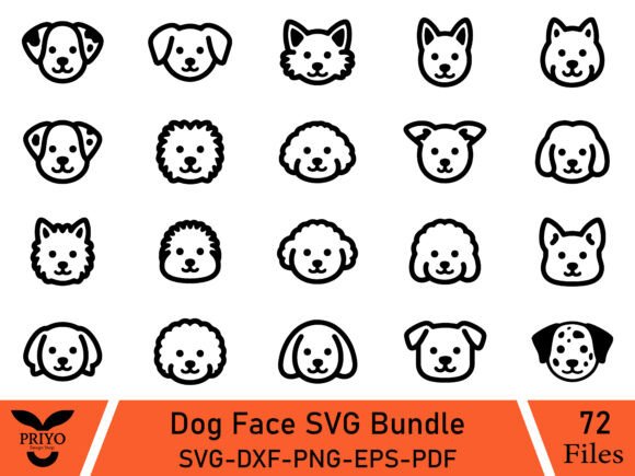 Cute Dog Face SVG Bundle for Branding & Marketing