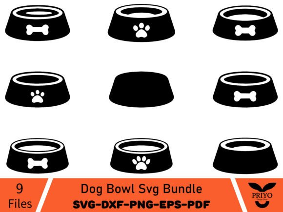 Dog Bowl Graphics: A Versatile Illustration Bundle for Local Brands