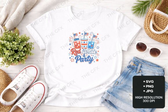 Evaluating a Red White Party 4th of July SVG Design Asset