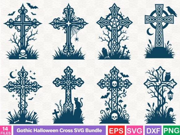 Gothic Halloween Cross Graphics for Local Branding