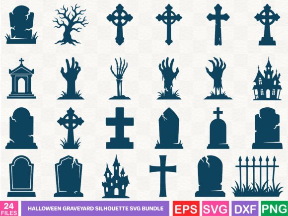 Halloween Graveyard SVG Bundle for Graphics & Illustrations