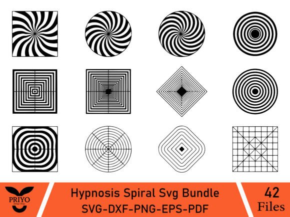 Hypnosis Spiral Svg Bundle: A Graphic Asset for Modern Illustrations