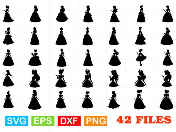 Princess Silhouette Graphics for Illustrative Branding