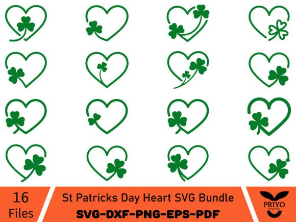 St. Patrick's Day Heart SVG Graphics for Creative Merchandise