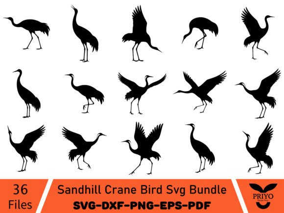 The Sandhill Crane Bird SVG Bundle for Rustic Brand Graphics