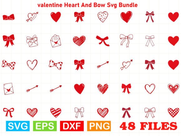 The Valentine Heart and Bow SVG Bundle: A Versatile Graphics Set