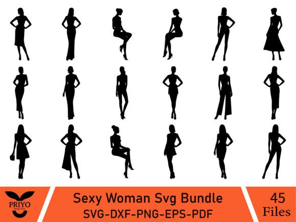 Versatile Woman Silhouette Graphics for Crafting